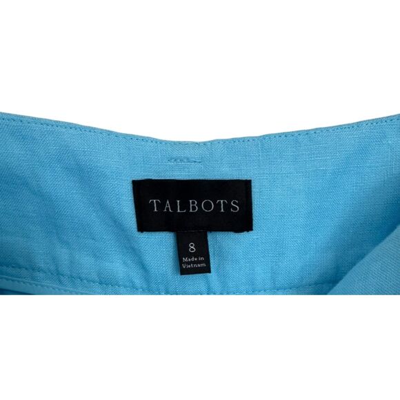 Talbots Pleated Linen Shorts Blue Size 8 - Picture 5 of 6